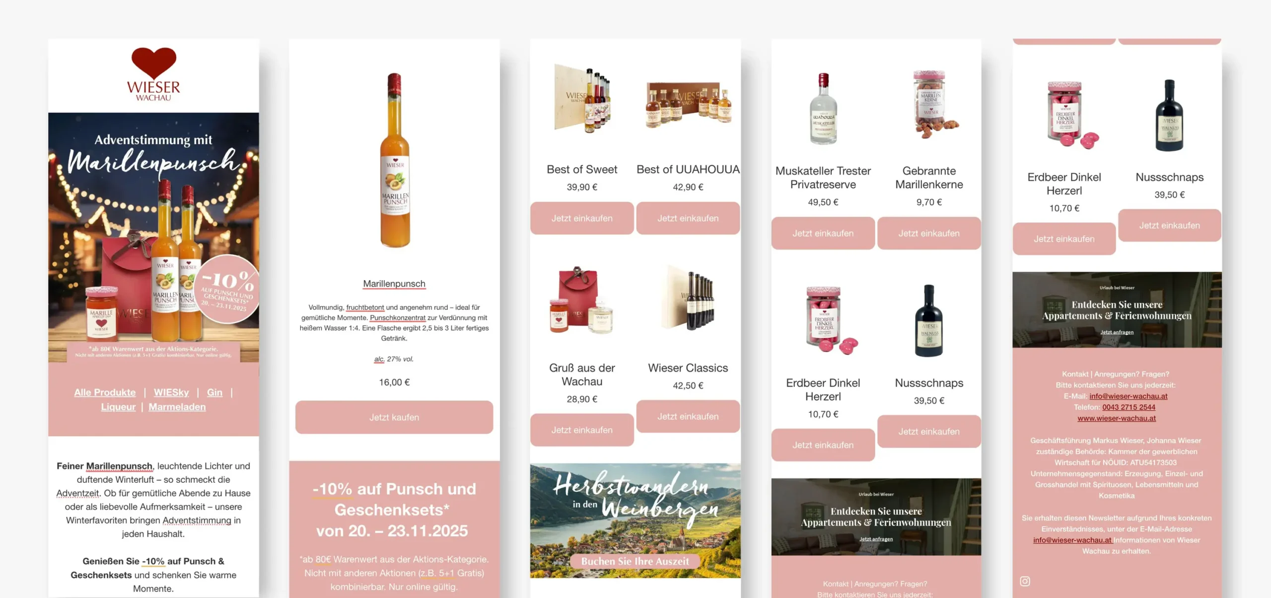 Wieser Wachau Newsletter Mockup Dezember 2025