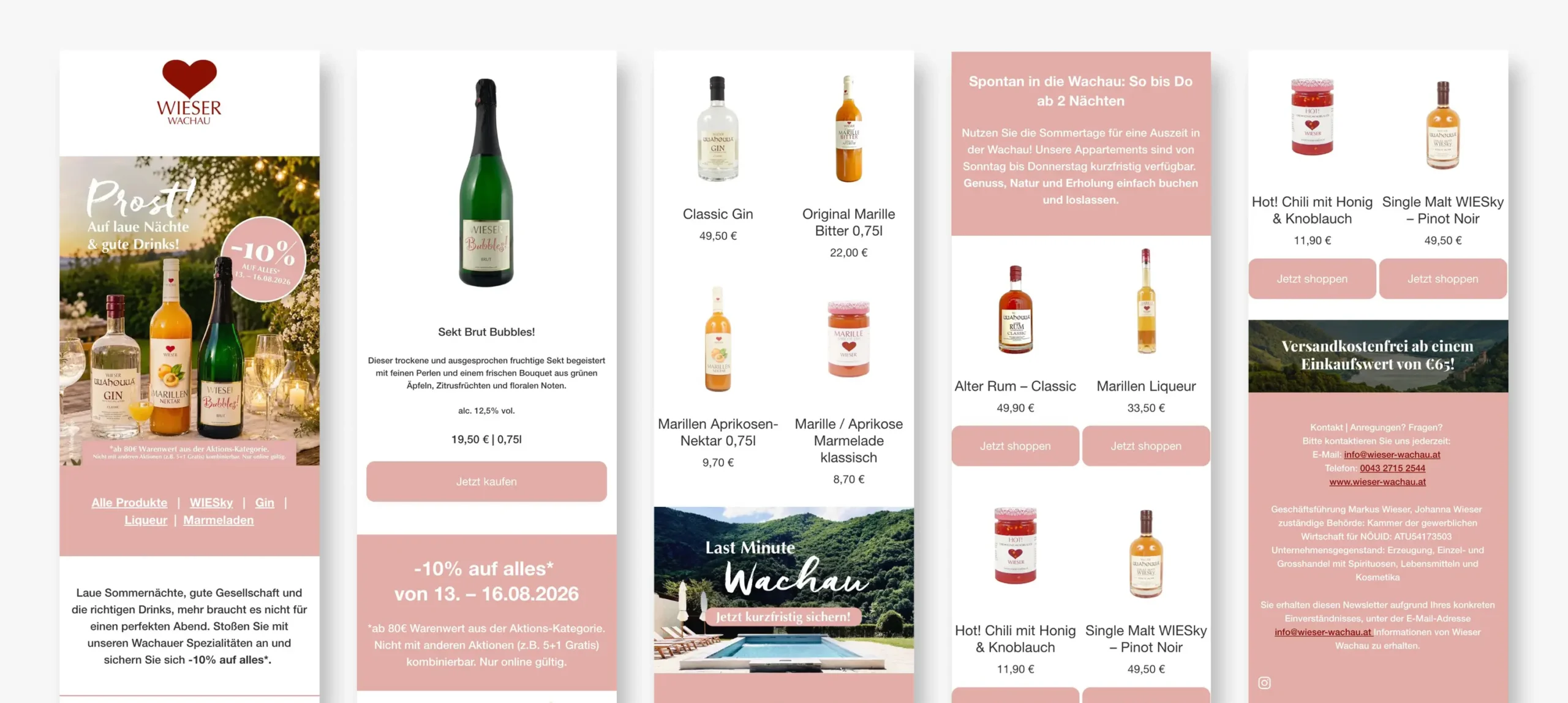 Wieser Wachau Newsletter Mockup August 2026