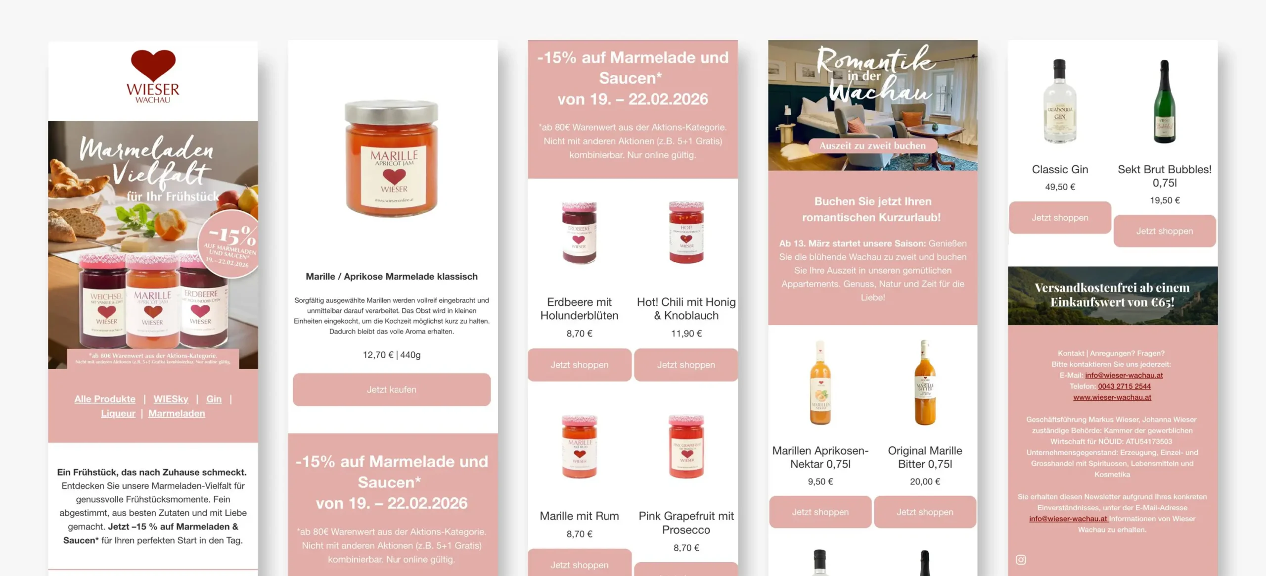 Wieser Wachau Newsletter Mockup Februar 2026